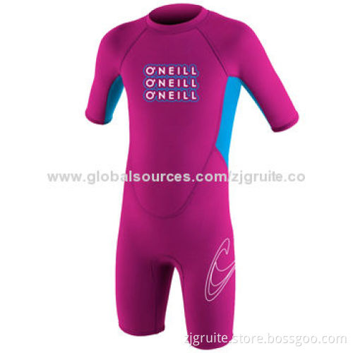 Children's Surfing Short-sleeved Wetsuits, Made of Breathable Neoprene